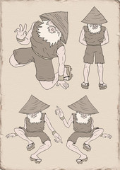 oriental man draw