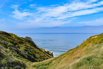 Grassy Hills and Clouds at Torrey Pines Reserve