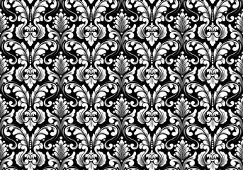 Vector damask seamless pattern background. Classical luxury old fashioned damask ornament, royal victorian seamless texture for wallpapers, textile, wrapping. Exquisite floral baroque template.