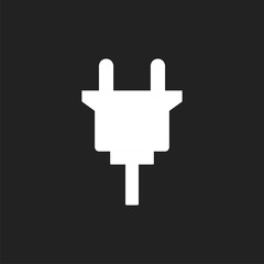 Fototapeta premium Electric plug icon. Power plug flat vector illustration on black background.