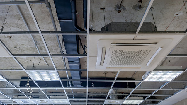 pipeline control Ceiling systems with hidden ceiling of squares