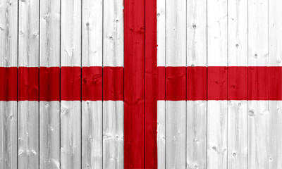 Flag of England with wood texture