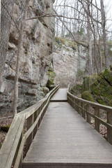 Beautiful trail through Giant City State Park in Illinois