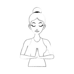 pretty woman doing yoga yogi icon image vector illustration design 