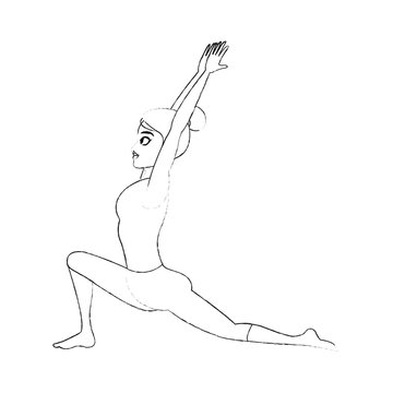 pretty woman doing yoga yogi icon image vector illustration design 