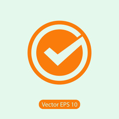 Tick icon, vector illustration. Flat design style 