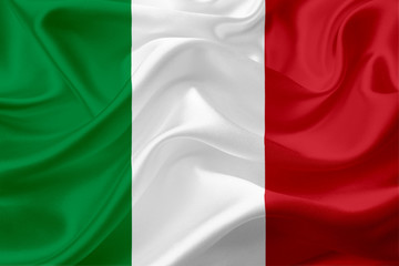 Waving flag of Italy with fabric texture