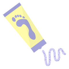 foot scrub in a tube: flat vector illustration