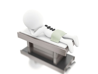 3d White people relax on spa