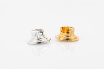 supports for curtain poles on white background