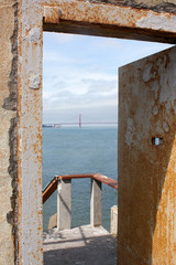 View of Golden Gate Bridge from Alcatraz Island