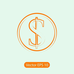 Money icon, vector illustration. Flat design style