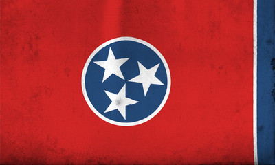 Flag of Tennesse with an old, vintage style