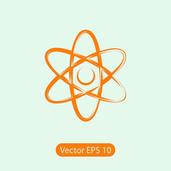 abstract physics science model icon, vector illustration. Flat design style