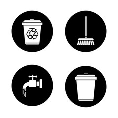 Cleaning service icons set