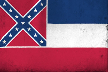 Flag of Mississippi with an old, vintage style