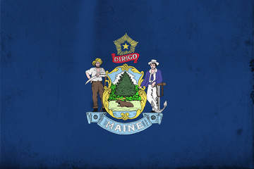 Flag of Maine with an old, vintage style