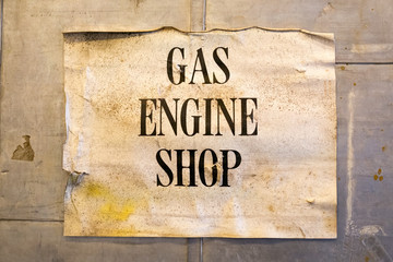 Old Engine Shop Sign