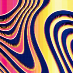 Abstract vector colorful distorted mesh plane on dark background. Futuristic style card. Elegant background for business presentations. Corrupted point plane. Chaos aesthetics.