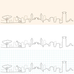 Fototapeta premium Nairobi ręcznie rysowane Skyline