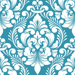 Vector damask seamless pattern element. Classical luxury old fashioned damask ornament, royal victorian seamless texture for wallpapers, textile, wrapping. Exquisite floral baroque template.
