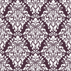 Vector damask seamless pattern background. Classical luxury old fashioned damask ornament, royal victorian seamless texture for wallpapers, textile, wrapping. Exquisite floral baroque template.