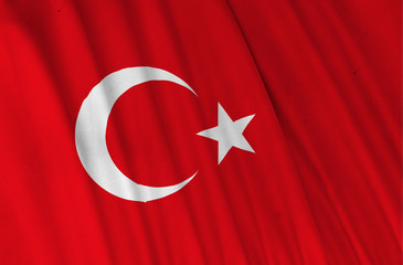 Flag of Turkey with an old, vintage style