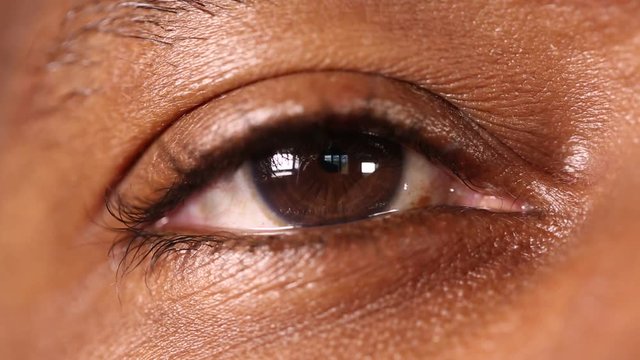 The eye of an African man who is filmed on a video macro. This video was shot using Canon 5d Mark 3.