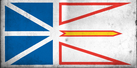 Flag of Newfoundland and Labrador with an old, vintage style