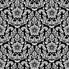 Vector damask seamless pattern background. Classical luxury old fashioned damask ornament, royal victorian seamless texture for wallpapers, textile, wrapping. Exquisite floral baroque template.