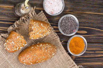 Multi grain bread with different seeds