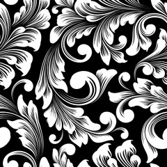 Vector damask seamless pattern element. Classical luxury old fashioned damask ornament, royal victorian seamless texture for wallpapers, textile, wrapping. Exquisite floral baroque template.