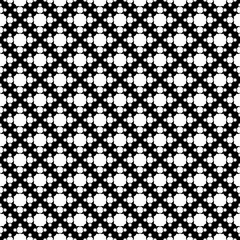 Vector monochrome texture, simple geometric seamless pattern, white octagonal figures on black backdrop. Abstract repeat background for prints, decor, textile, fabric, cover, furniture, clothes, paper
