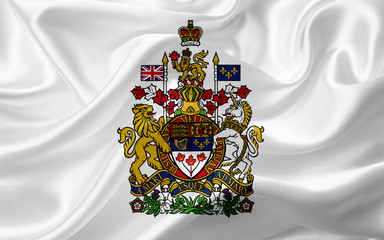 Coat of Arms of Canada, with fabric texture