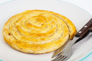 Burek with meat. Turkish baked goods