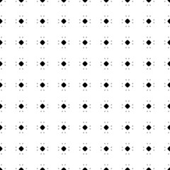 Fototapeta na wymiar Vector monochrome texture, light minimalist geometric seamless pattern. Simple black geometrical shapes on white background, tiny elements. Abstract design for prints, decoration, fabric, cover, web