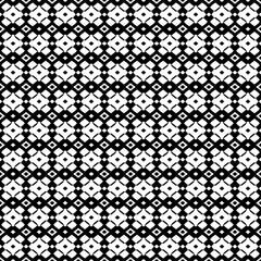 Black & white geometric seamless pattern, stylish monochrome texture. Simple geometrical shapes, lines, rhombuses. Original abstract background, repeat tiles. Design element for textile, prints, decor