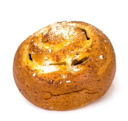 Fresh sweet wheat roll Isolated on White Background