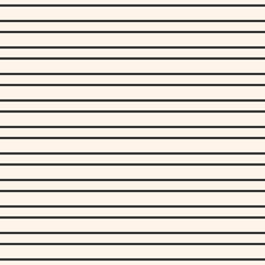 Obraz premium Vector minimalist seamless pattern, simple monochrome texture with black horizontal thin parallel lines on white background. Square repeat illustration. Design element for prints, home decor, pillows