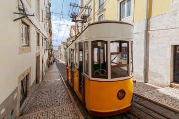 Plakat Lisbon. Old tram.