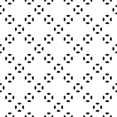 Vector seamless pattern, black & white smooth geometric figures, diagonal grid. Simple minimalist abstract background, monochrome texture, repeat tiles. Design for textile, fabric, furniture, prints