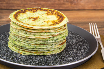 Dietary pancakes with spinach