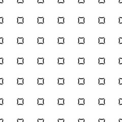 Vector monochrome seamless pattern, simple minimalist geometric texture, black small rounded squares on white background. Abstract repeat illustration. Modern design for prints, textile, fabric, cloth