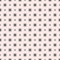 Vector monochrome seamless pattern, abstract geometric texture with simple rounded figures, small squares. Repeat tiles, stylish modern background. Pastel design element for prints, decor, digital