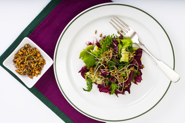 Salad with sprouts of rye