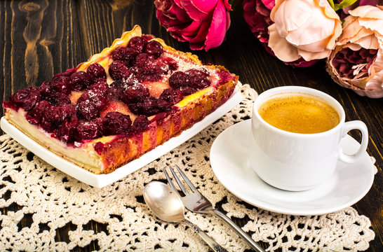 Curd Tart With Cherries