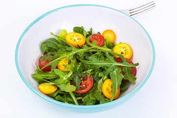 Healthy eating vegan vegetable salad on white background