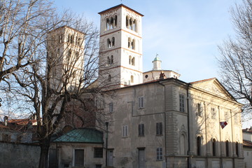 Fototapeta na wymiar The cathedral in Ivrea, Piedmont, Italy
