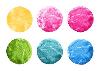 Watercolor hand painted circles set