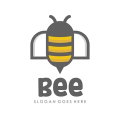 Bee and honey logo full vector